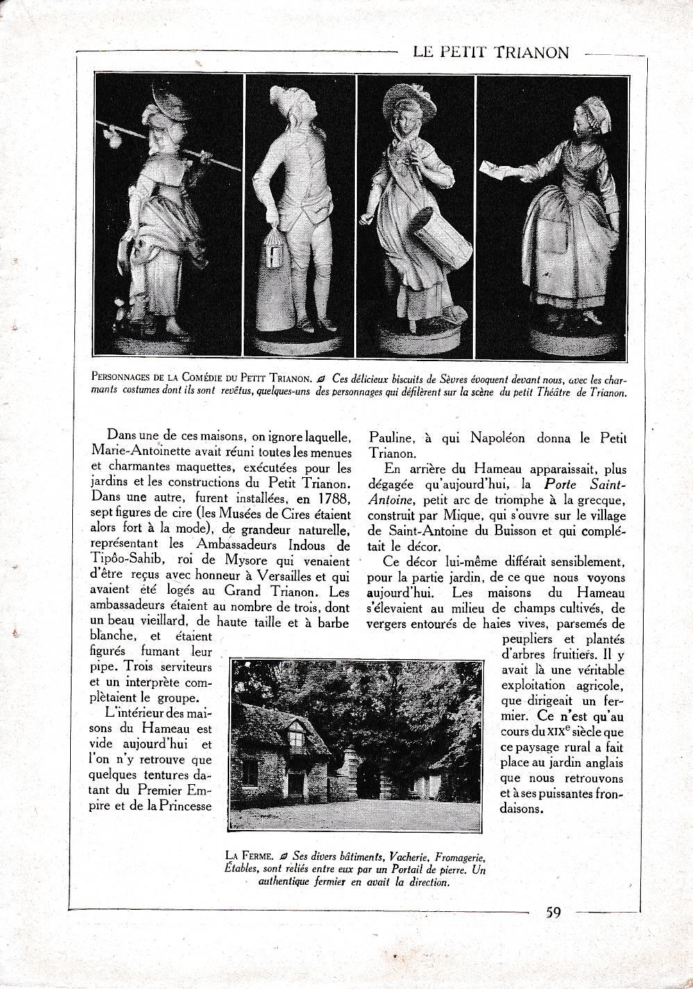 LAMINA 30064: Personaages de la Comedie du Petit Trianon et La Ferme