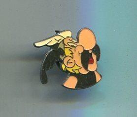 Pins metal: Asterix mostacho colo negro