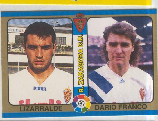 Cromos: Futbol Total Liga 95: R.Zaragoza C.D. numero 023: Lizarralde y Dario Franco