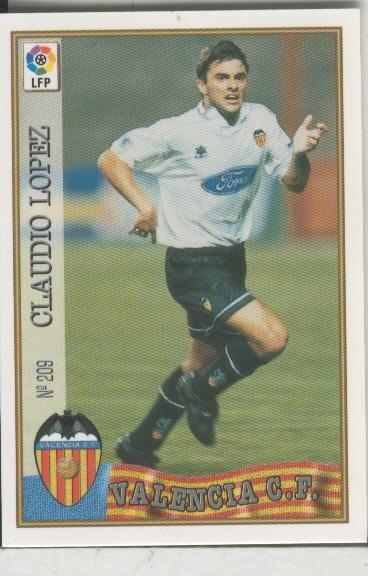 Cromos: Las Fichas de la liga 97-98: C.F.Valencia numero 209: Claudio Lopez