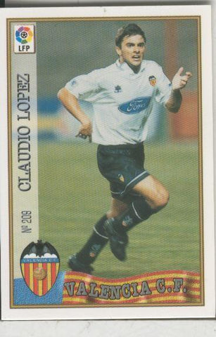 Cromos: Las Fichas de la liga 97-98: C.F.Valencia numero 209: Claudio Lopez