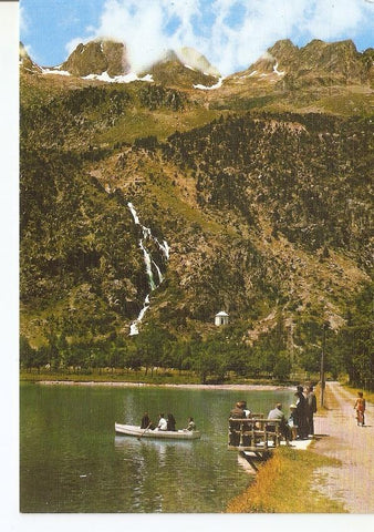 Postal 030274 : Balneario de Panticosa (Huesca). Embarcadero del lago. Macizo de Garmo Negro y collado de Pondiellos