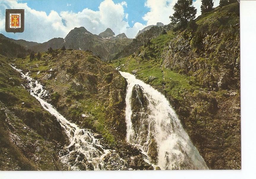 Postal 031008 : Pirineo Aragones (Huesca). Balneario de Panticosa. Valle de Tena Torrente de las Argualas. Cascada