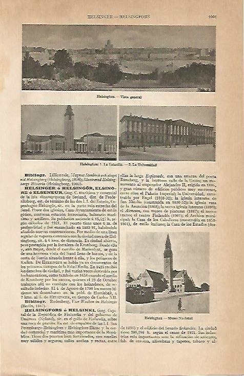LAMINA ESPASA 668: Vistas de Helsingfors Finlandia