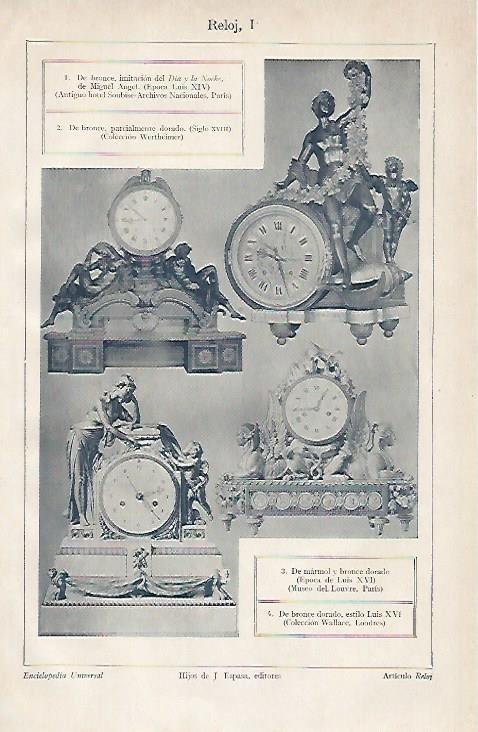 LAMINA ESPASA 996: Relojes de poca Luis XIV