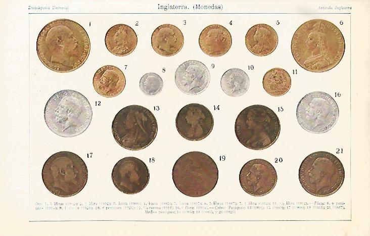 LAMINA ESPASA 4607: Monedas de Inglaterra