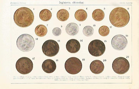 LAMINA ESPASA 4607: Monedas de Inglaterra