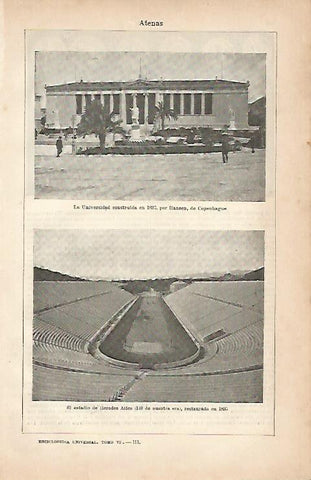 LAMINA ESPASA 5707: Universidad de Atenas y Estadio de Herodes Atico