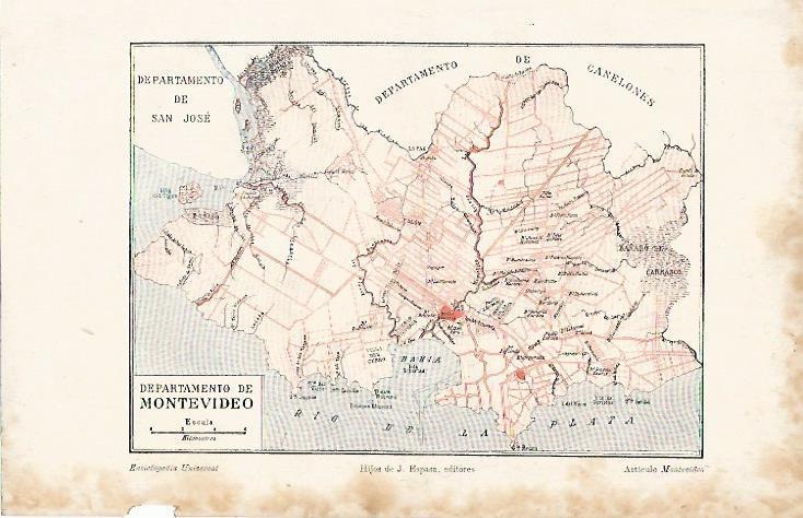 LAMINA ESPASA 8653: Mapa del Departamento de Montevideo Uruguay