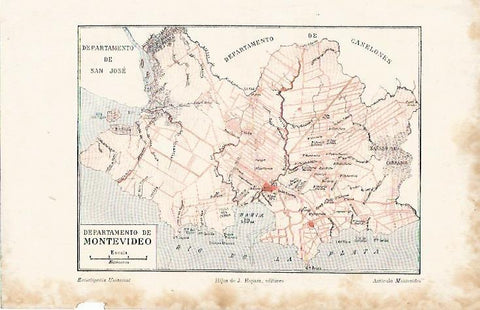 LAMINA ESPASA 8653: Mapa del Departamento de Montevideo Uruguay