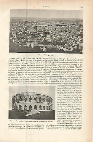 LAMINA ESPASA 9479: Vista y Las Arenas de Nimes Francia