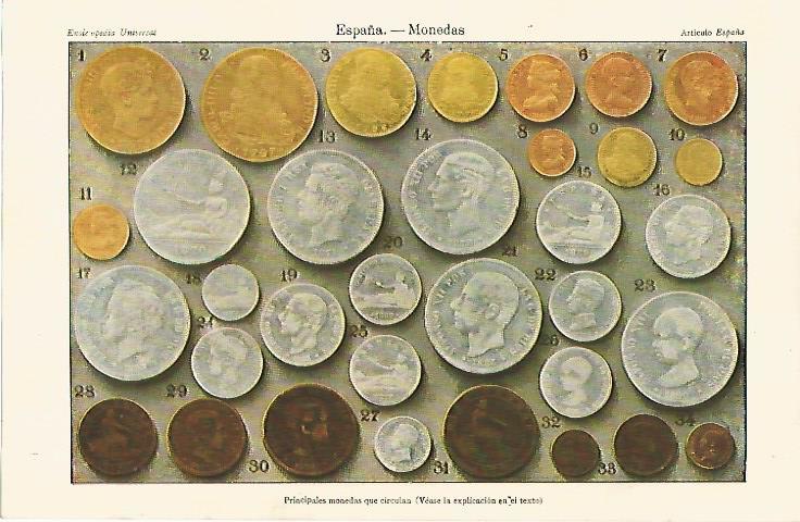 LAMINA ESPASA 10341: Monedas de España