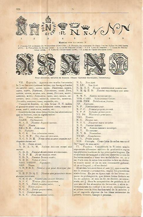 LAMINA ESPASA 10673: Marcas con la letra N