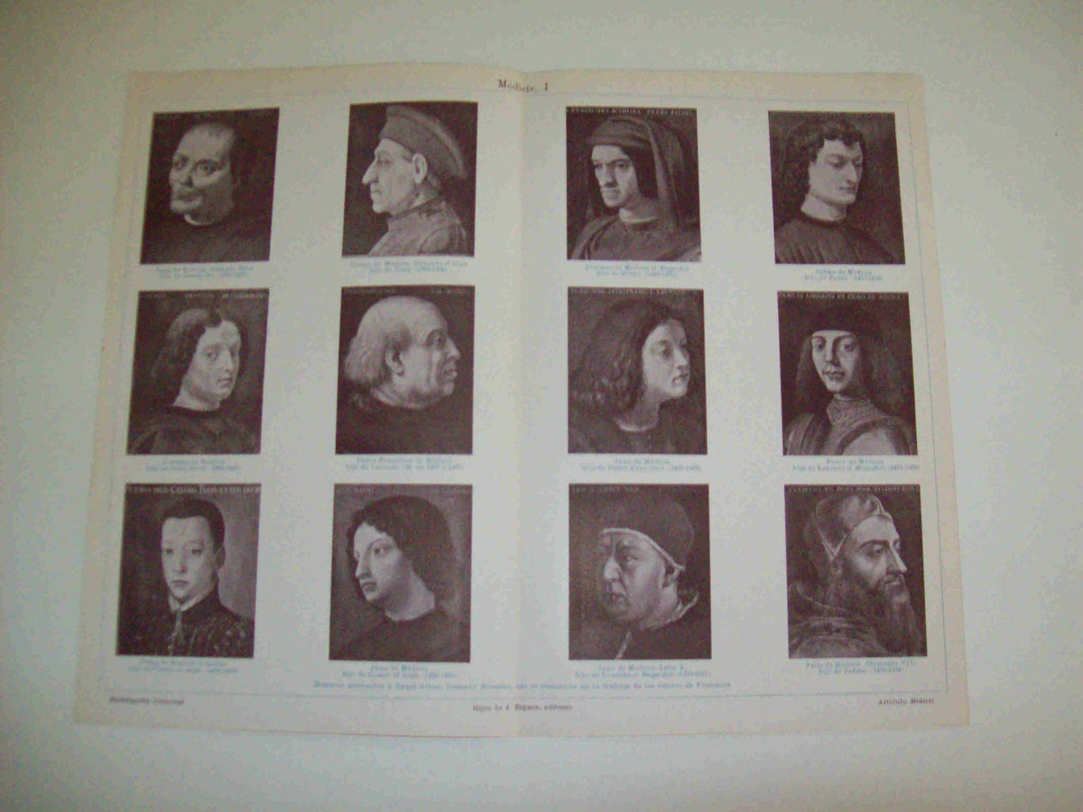 LAMINA ESPASA 11939: Retratos de los Medicis atribuidos a Bronzino