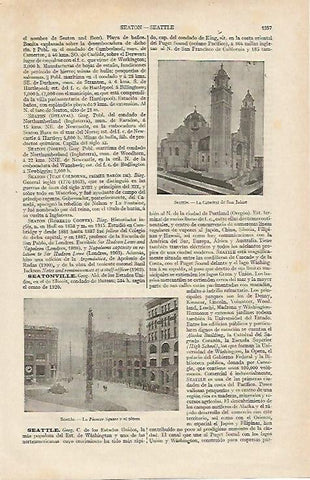 LAMINA ESPASA 12478: Vistas de Seattle Estados Unidos