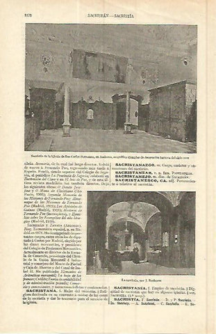 LAMINA ESPASA 17132: Sacristia de San Carlos Borromeo en Amberes