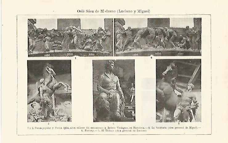 LAMINA ESPASA 17722: Grupos escultoricos de M y L. Osle