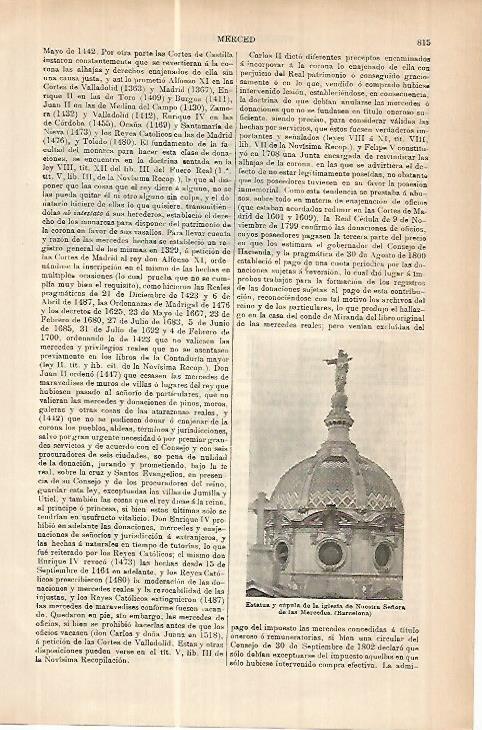 LAMINA ESPASA 17826: Cupula de la iglesia de la Merce en Barcelona