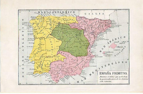 LAMINA ESPASA 10272: Mapa de España primitiva