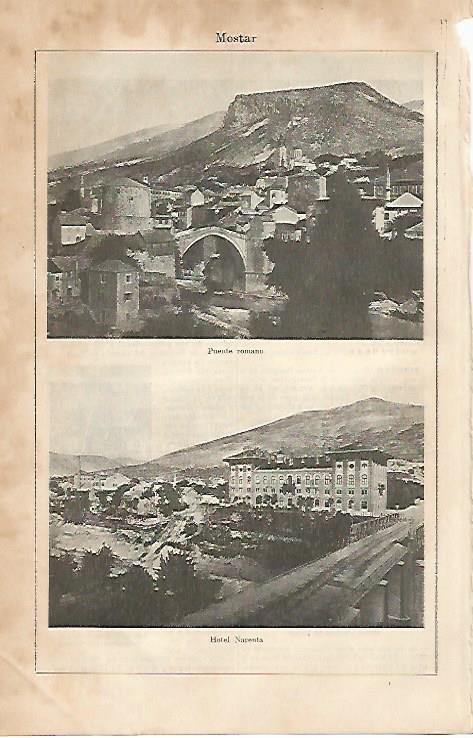 LAMINA ESPASA 8827: Puente romano y Hotel Narenta en Mostar