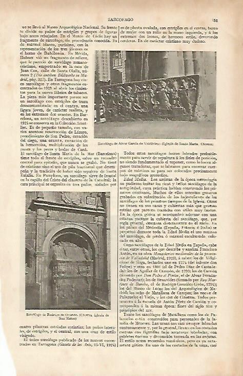 LAMINA ESPASA 19535: Sarcofago de Alvar Garcia de Valdivieso en Caceres