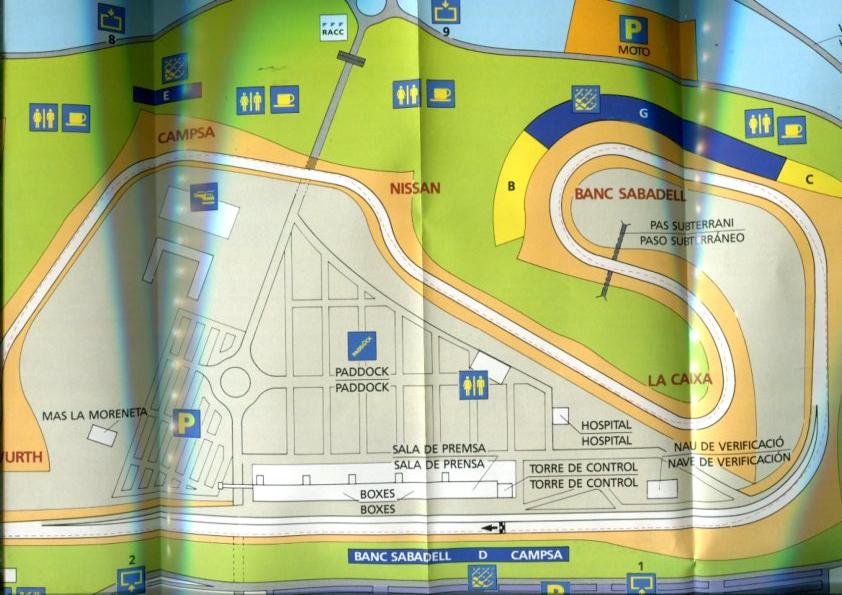 Plano del circuit de catalunya, formato 66 x 29 cm