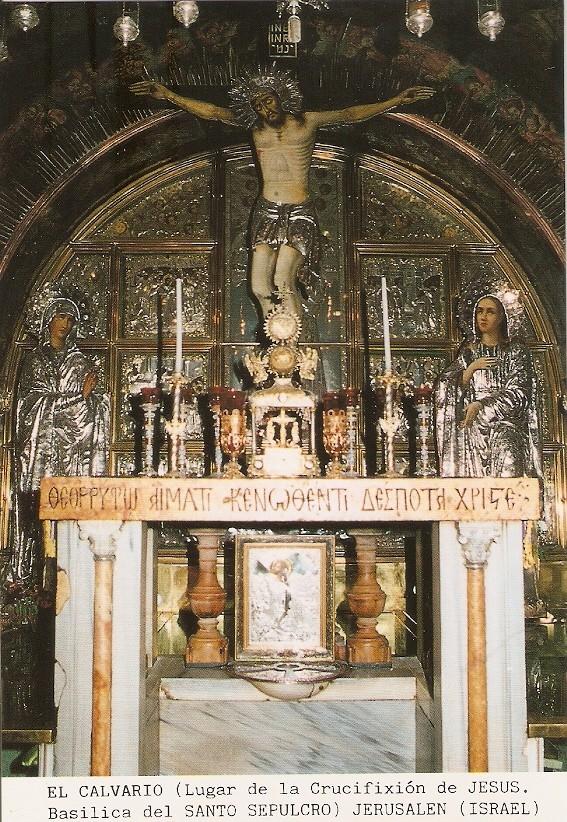 Postal 027184 : El Calvario (Lugar de la Crucifixion de Jesus). Basilica del Santo Sepulcro) Jerusalen (Israel)