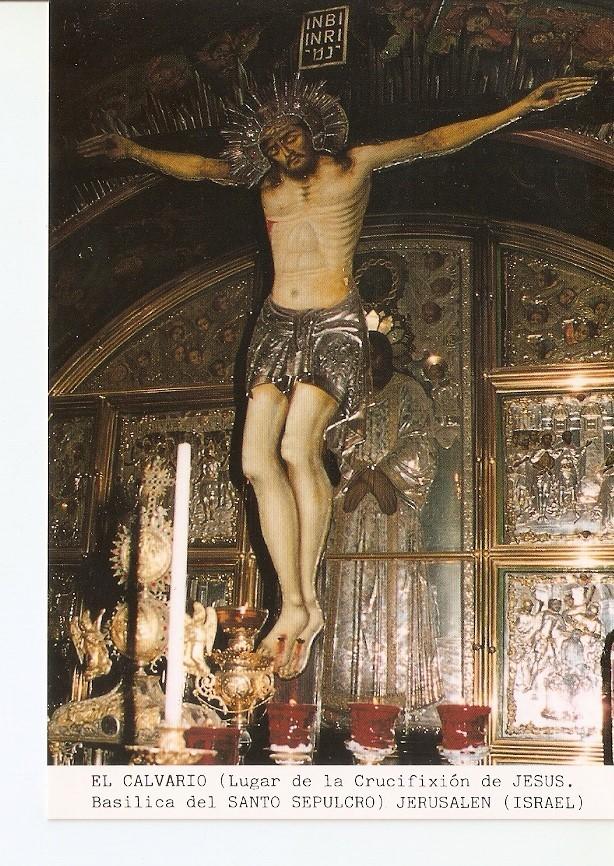 Postal 027185 : El Calvario (Lugar de la Crucifixion de Jesus). Basilica del Santo Sepulcro) Jerusalen (Israel)