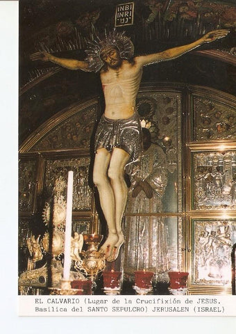Postal 027185 : El Calvario (Lugar de la Crucifixion de Jesus). Basilica del Santo Sepulcro) Jerusalen (Israel)