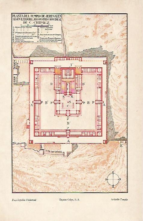 LAMINA ESPASA 2719: Planta del templo de Jerusalen segun Chipiez