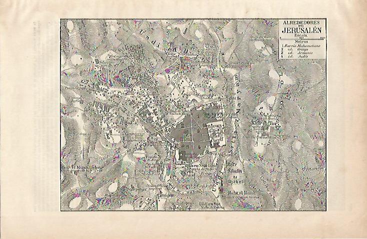 LAMINA ESPASA 6221: Mapa de los alrededores de Jerusalen