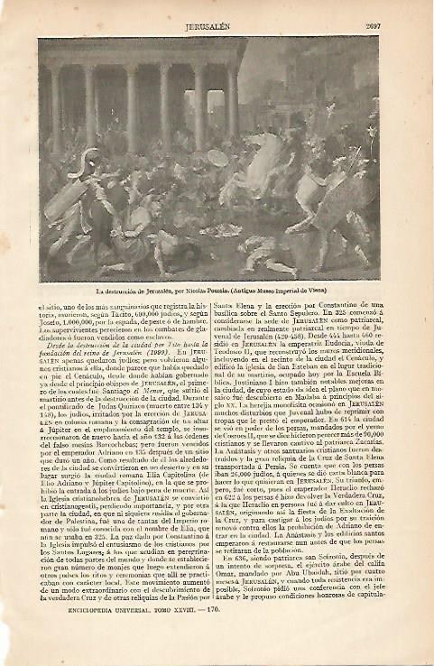 LAMINA ESPASA 6228: La destruccion de Jerusalen por Poussin