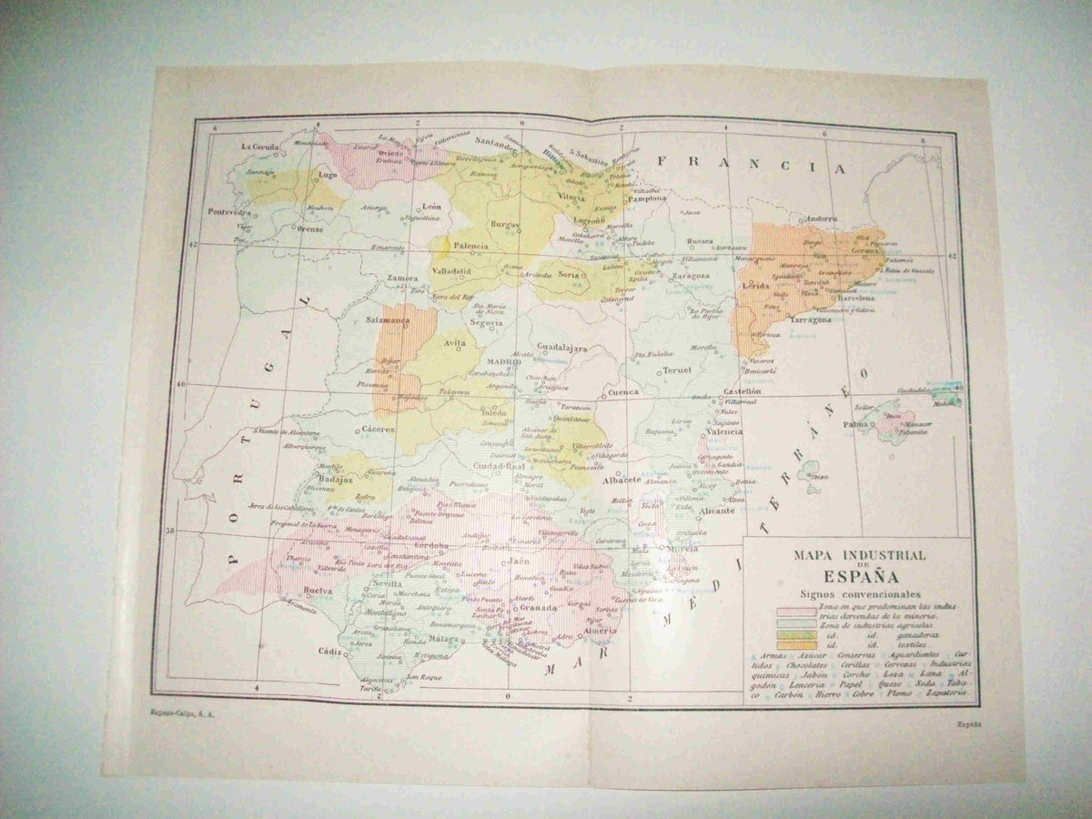LAMINA ESPASA 15562: Mapa industrial de España