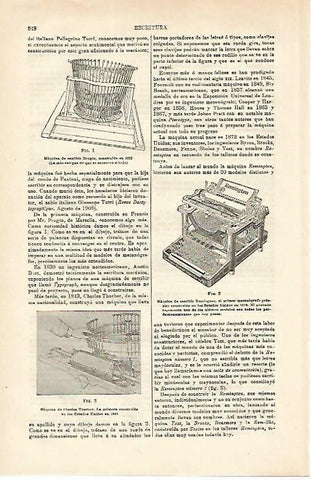 LAMINA ESPASA 16616: Maquina de escribir de 1832