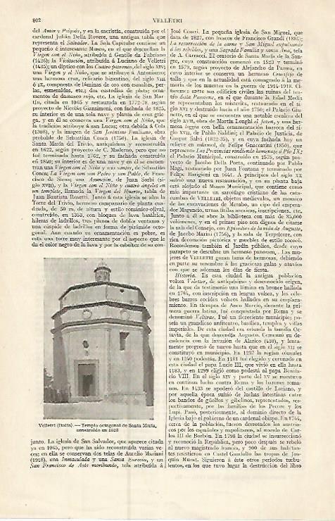 LAMINA ESPASA 17436: Templo de Velletri Italia