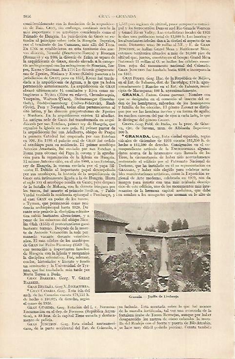 LAMINA ESPASA 11382: Jardin de Lindaraja en Granada