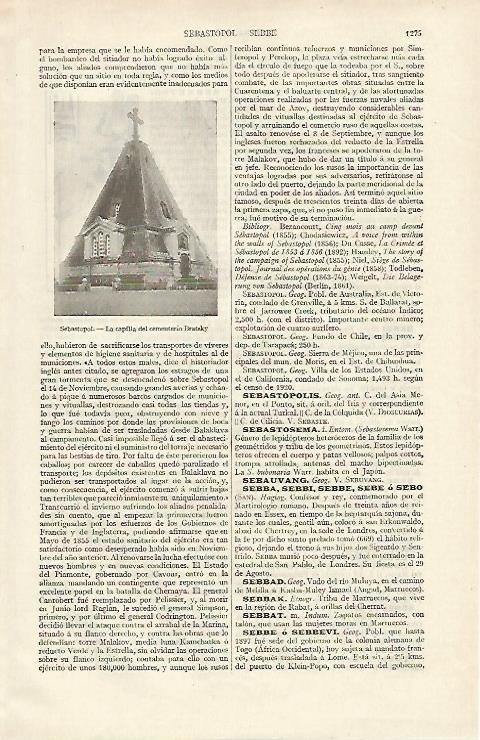 LAMINA ESPASA 12487: Capilla del cementerio de Sebastopol Rusia