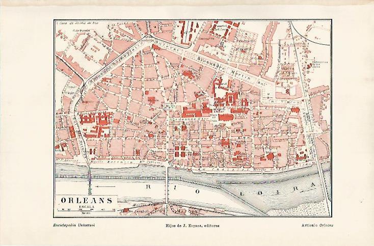 LAMINA ESPASA 7604: Plano de Orleans Francia