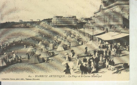 Postal 011103: Playa y casino de Biarritz