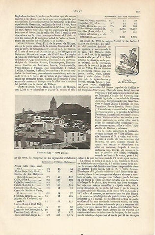 LAMINA ESPASA 5973: Vista de Velez Malaga