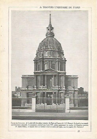 LAMINA 3931:PARIS.  IGLESIA DE LOS DESVALIDOS
