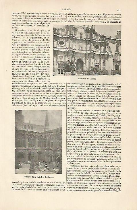 LAMINA ESPASA 10376: Catedral de Guadix y Catedral de Burgos