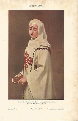 LAMINA ESPASA 11397: Retrato de Maria Guerrero por Madrazo