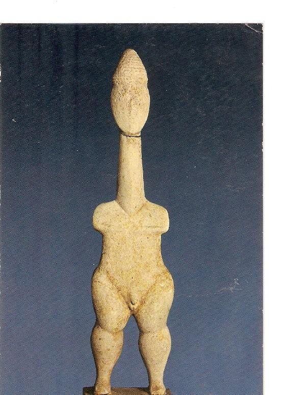 Postal 021639 : Museo Nazionale Archeologico. Un idolo di marmo, protocicladico - Athenes