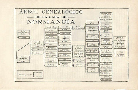 LAMINA ESPASA 20243: Arbol genealogico de la casa de Normandia