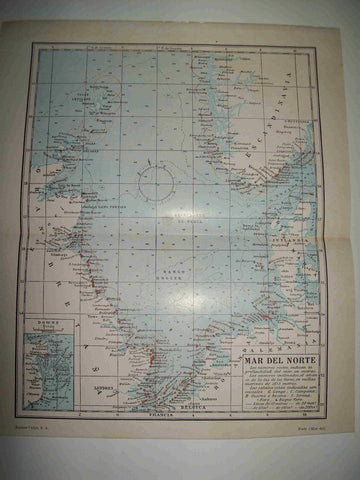 LAMINA ESPASA 20248: Mapa del Mar del Norte