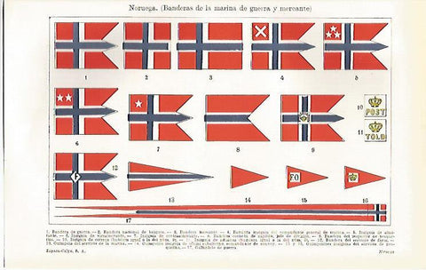 LAMINA ESPASA 20268: Banderas de la Marina de Noruega