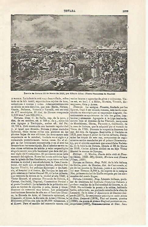 LAMINA ESPASA 20289: Batalla de Novara por A. Adam