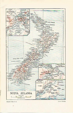LAMINA ESPASA 20341: Mapa de Nueva Zelanda