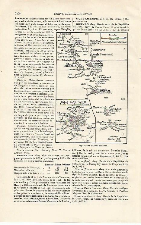LAMINA ESPASA 20343: Mapa de las Islas Nuevas Hebridas